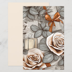 Album decoupage vintage rose ton sépia