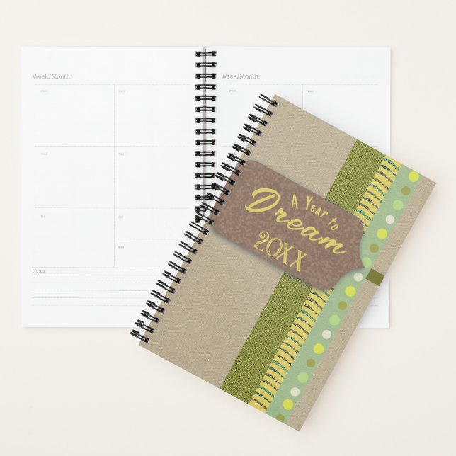Album numérique rustique Dream Green Tan Brown  (Devant avec enveloppe)