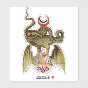 Alchimie Dragon Vintage Illustration Vinyl Sticker
