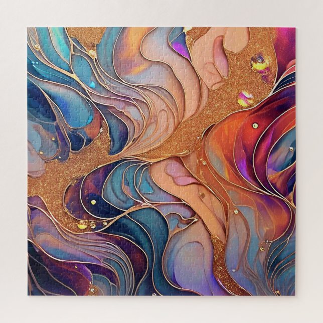 Alcohol Ink Puzzle (Vertical)