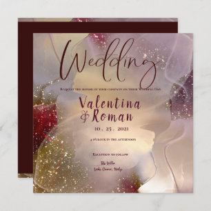 Alcool & Encre Élégant Mariage Invitation