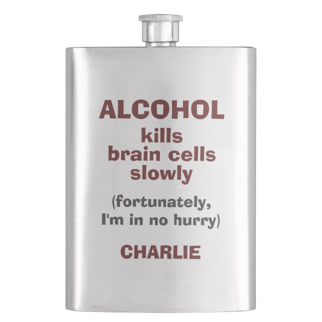 Alcool tue Cerveau Cellules Flacon de nom personna (devant)