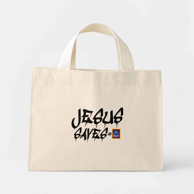 Aldi "Jesus saves" tote bag (Devant)