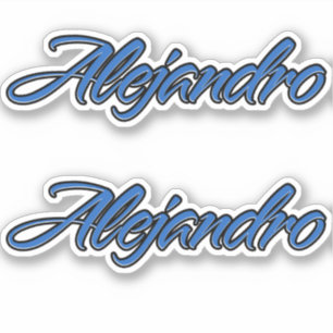 Alejandro Nom bleu Autocollant Autocollant