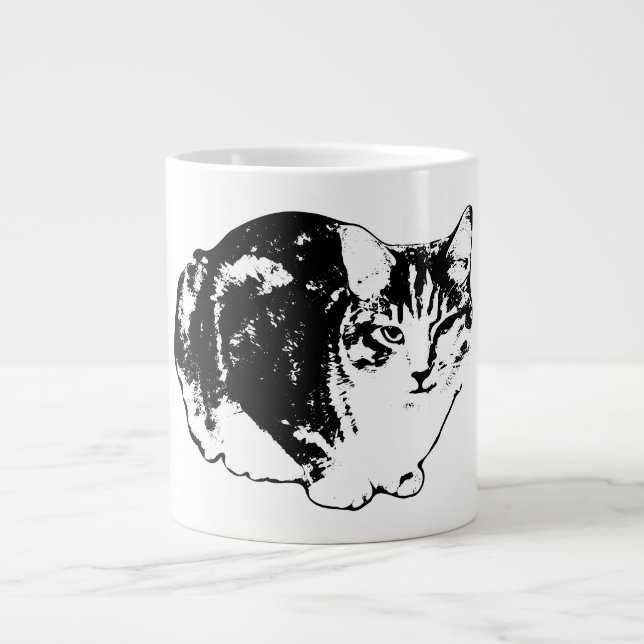 Alert Tabby Cat Ink Portrait Mug (Devant)