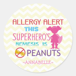 Alerte d'allergie aux arachides Stickers Superhero