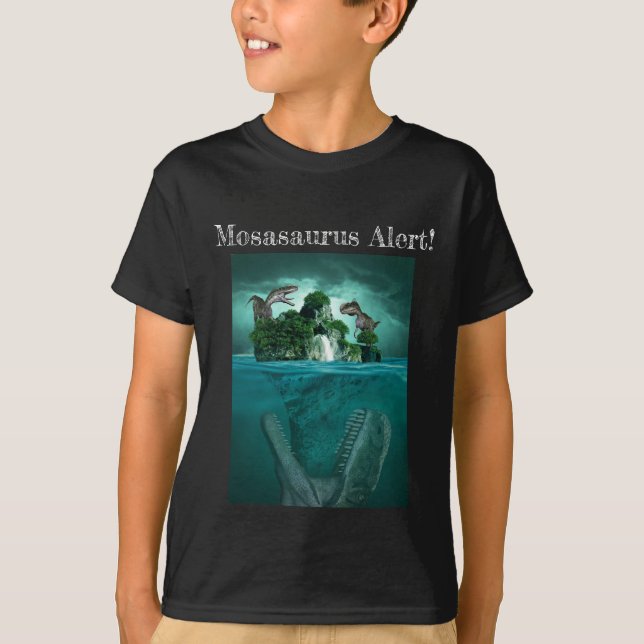 Alerte Mosasaurus ! T-shirt Dino World Jurassic (Devant)