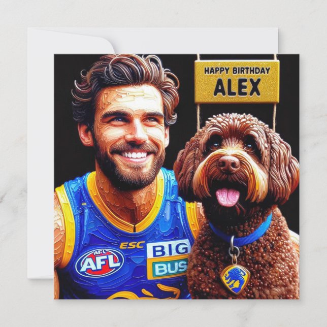 ALEX ~ Carte d'anniversaire ~ Saison de football ~ (Devant)