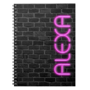 ALEXA En PINK Neon Lumières Carnet