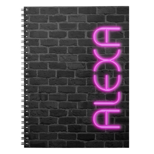 ALEXA En PINK Neon Lumières Carnet (Devant)