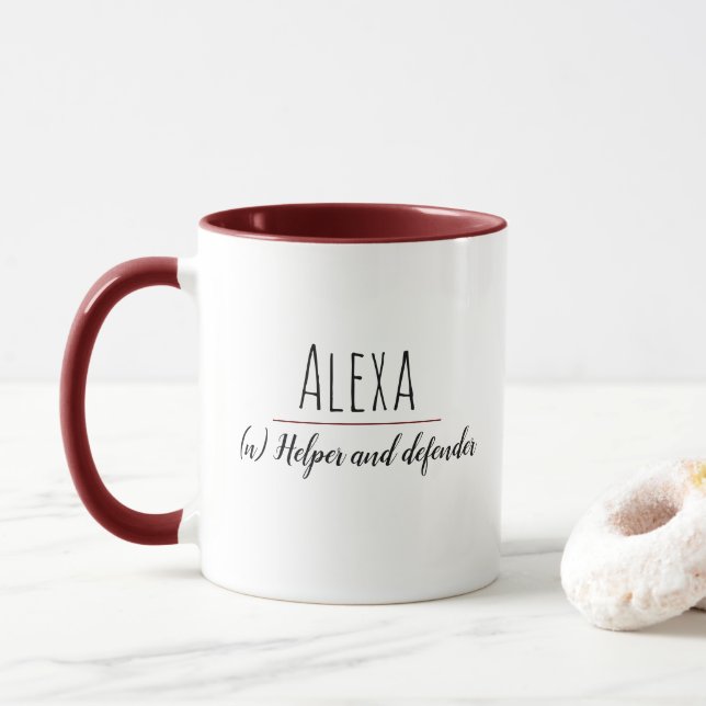 "Alexa"| Nom signifiant Mug (Avec donut)