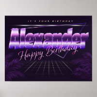 Alexander Nom Vorname retro Poster Geburtstag