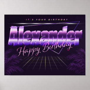 Alexander Nom Vorname retro Poster Geburtstag