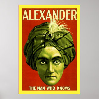 Alexander ~ Poster magicien Vintage
