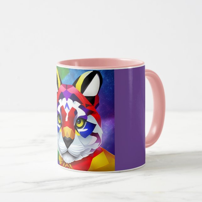 Alexander's Cat purple and pink center combo mug (Devant droit)