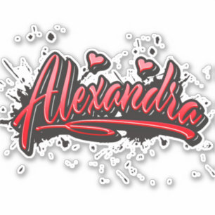 Alexandra red heart graffiti Autocollants