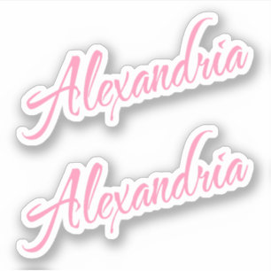 Alexandria Nom décoratif en rose x2 Sticker
