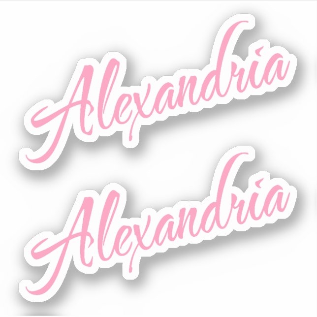 Alexandria Nom décoratif en rose x2 Sticker (Devant)