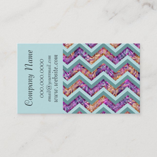 Alexandrite Chevron Zig Zag Carte de visite Motif (Devant)