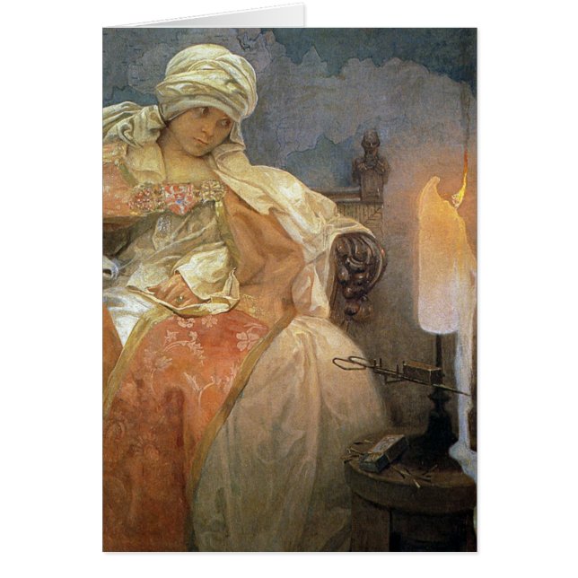 Alfons Mucha ~ Femmes avec bougie brûlante (Devant)