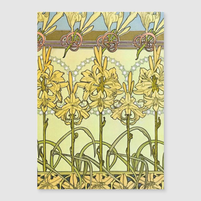 Alfonse Mucha Art Nouveau Lily motif floral (Devant)