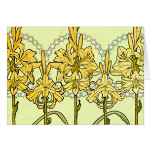 Alfonse Mucha Art Nouveau Lily motif floral