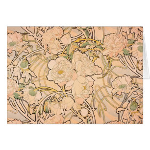 Alfonse Mucha Art Nouveau Peonies