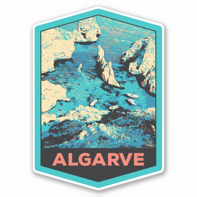 Algarve Lagos côte Portugal Voyage Sticker (Devant)
