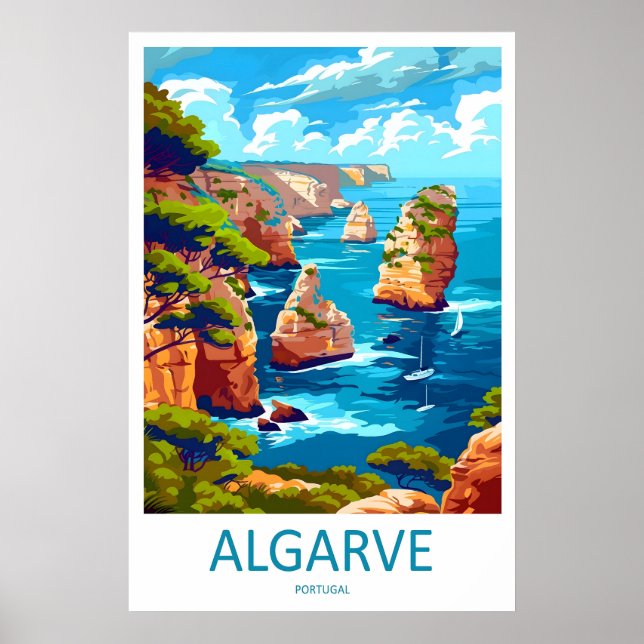 Algarve National Park Poster Travel Ski Vintage (Devant)