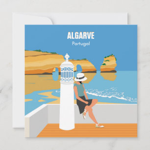 Algarve plage fille Voyage vintage carte