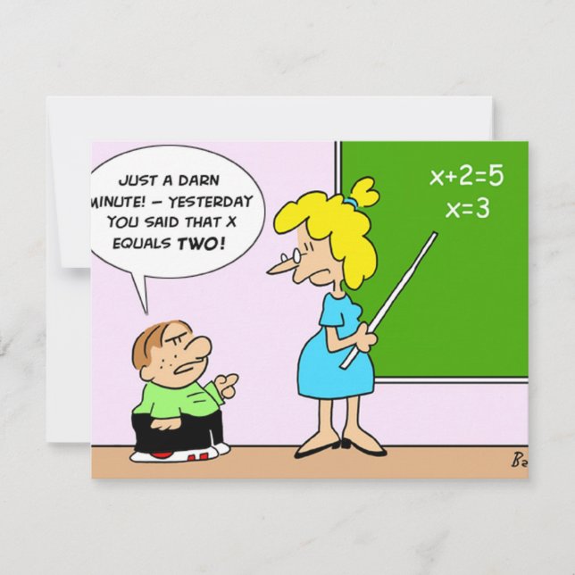 algebra professeur enfant hier x égale deux (Devant)