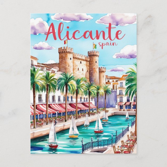 Alicante Espagne Voyage Carte postale Art (Devant)