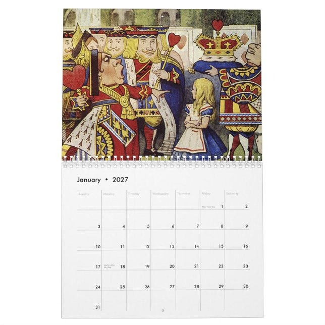 Alice 2015 dans le calendrier du pays des (Jan 2027)