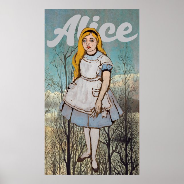 Alice au pays des merveilles affiche rétro vintage (Devant)