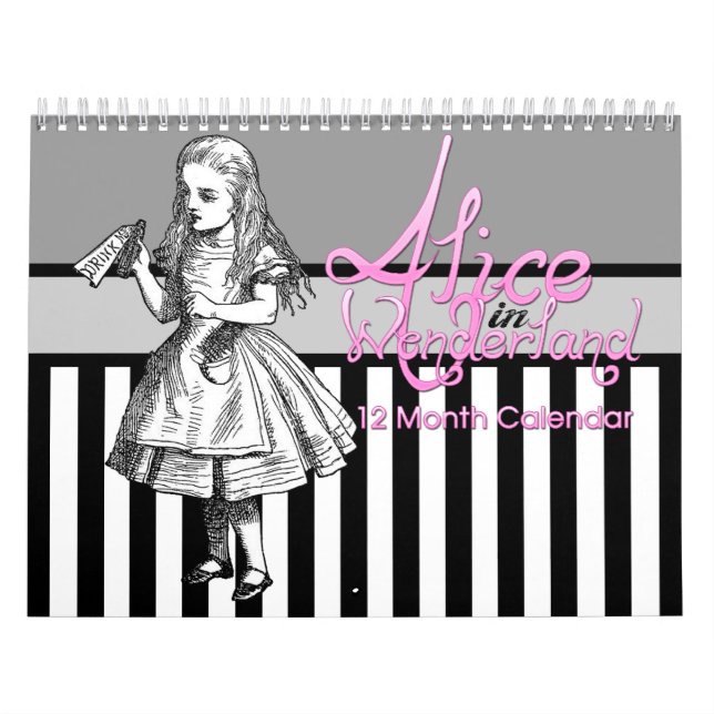 Alice au pays des merveilles calendrier de 12 mois (Protection)