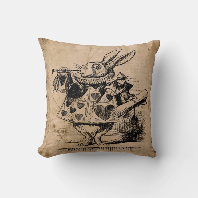 Alice au pays des merveilles, coussin blanc de (Recto)