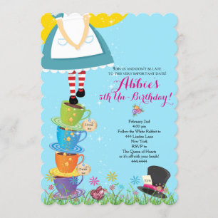 Alice Au Pays Des Merveilles Invitation Anniversai