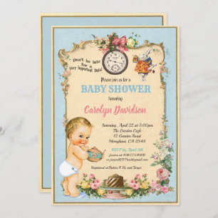 Alice au pays des merveilles Invitation au Baby sh