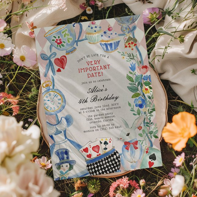 Alice au Pays des Merveilles, Invitation d'anniver (Créateur téléchargé)