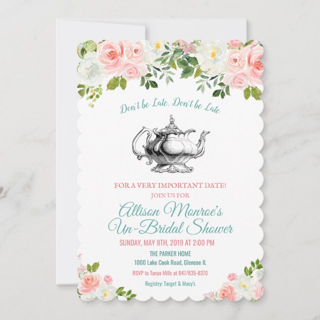 Alice au pays des merveilles Invitation de théière (Devant)