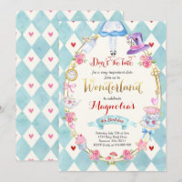 Alice Au Pays Des Merveilles Invitation Tea Party