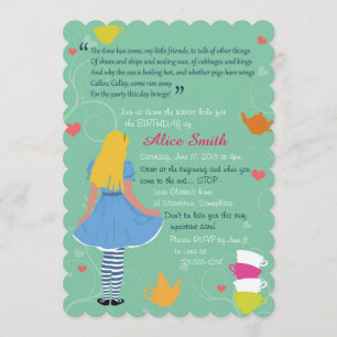 Alice au pays des merveilles invitations d'anniver