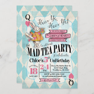 Alice au pays des merveilles Invitations d'anniver