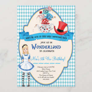 Alice au pays des merveilles Invitations d'anniver