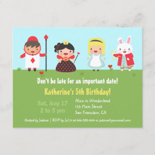 Alice au pays des merveilles Invitations de fête d