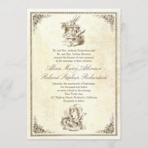 Alice au pays des merveilles invitations de mariag