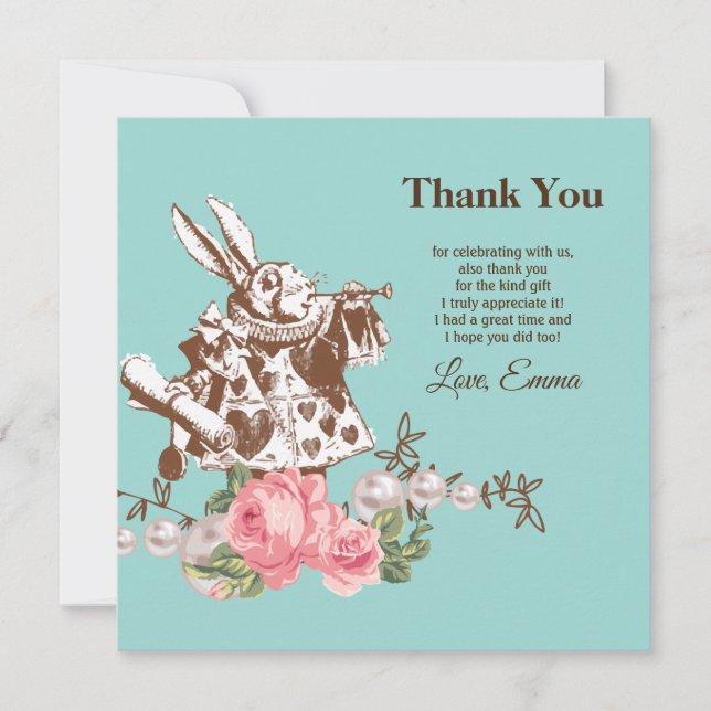 alice au pays des merveilles merci invitation (Devant)