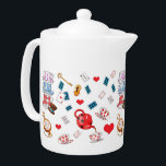 Alice au pays des merveilles Motif à thème<br><div class="desc">Cute Alice in Wonderland théière.</div>