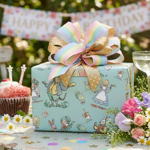 Alice au Pays des Merveilles Papier Cadeau Mignon