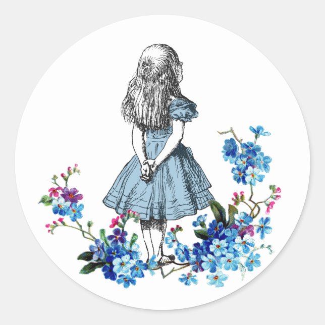 Alice au pays des merveilles Sticker floral (Devant)